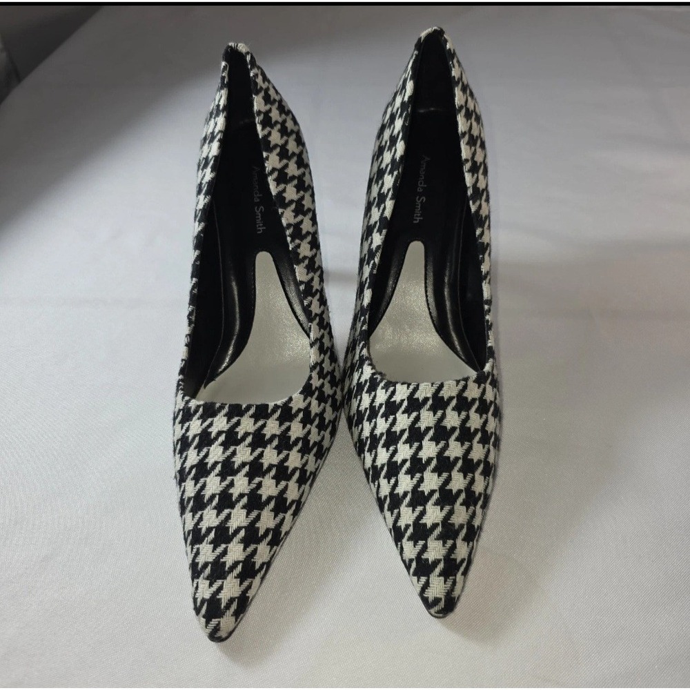Amanda Smith Womans Houndstooth High Heels/pumps Size 9m Black and White NWOT